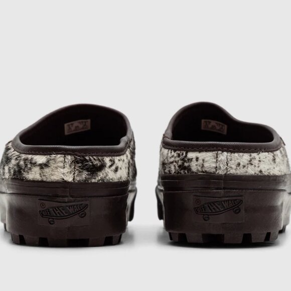 Vans Premium Pony Hair Mules Slides Chocolate Slip-On Shoes MENS SIZE 10 NEW - Picture 12 of 13